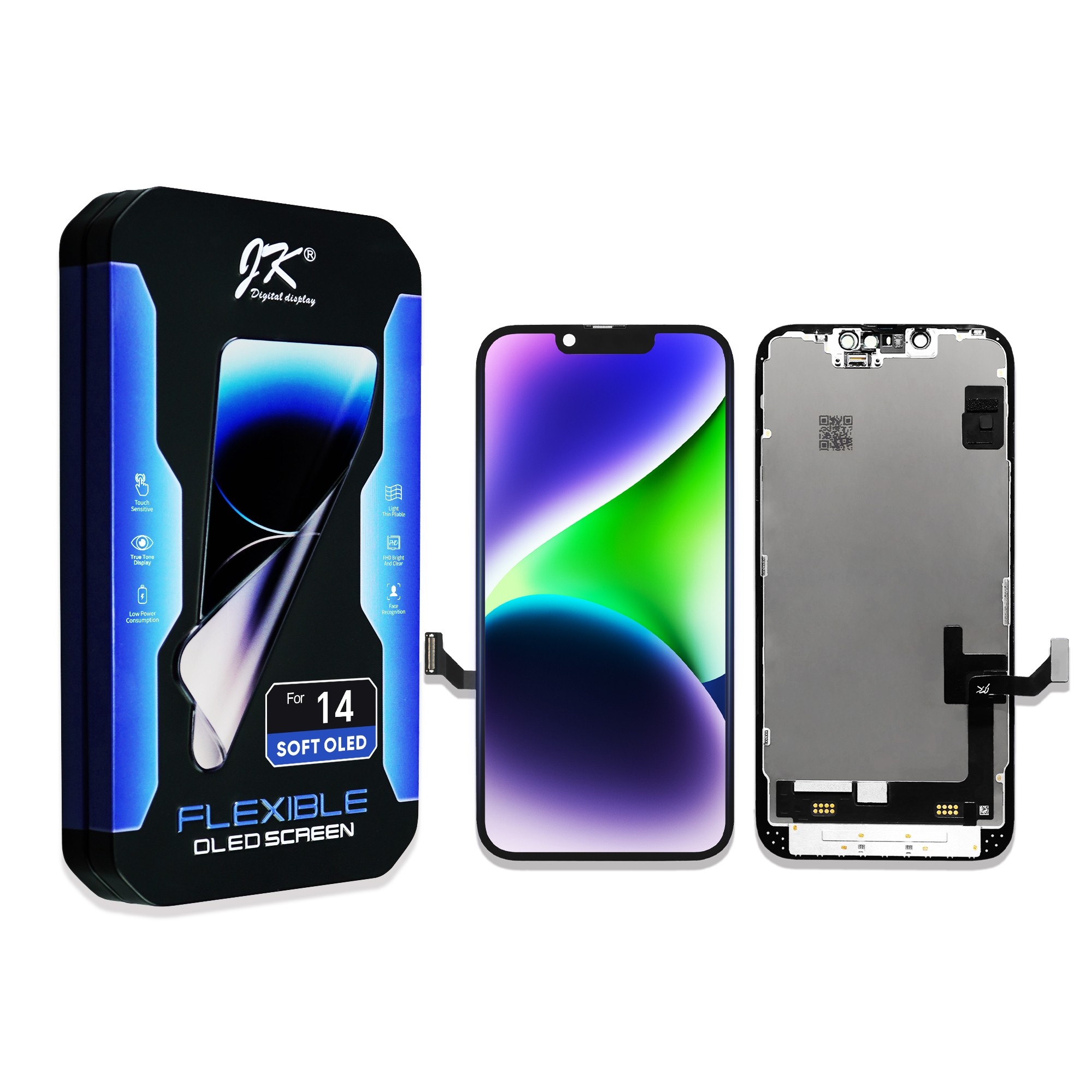 JK Soft OLED Screen Assembly Replacement for Apple iPhone 14